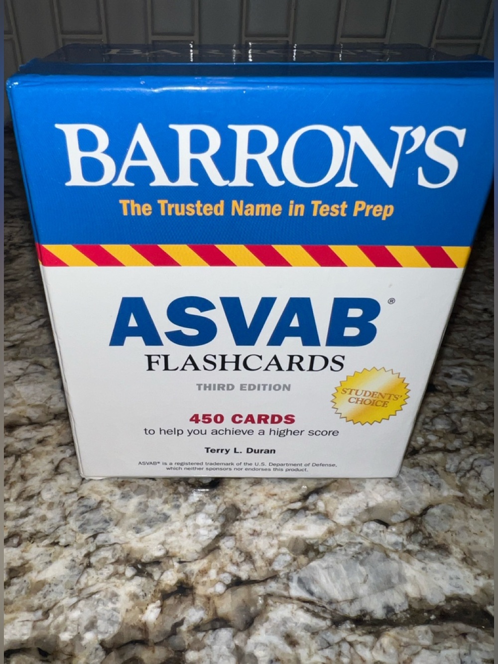 Barron's ASVAB Flashcards 3rd Edition - Terry L. Duran - 450 Test Prep Cards